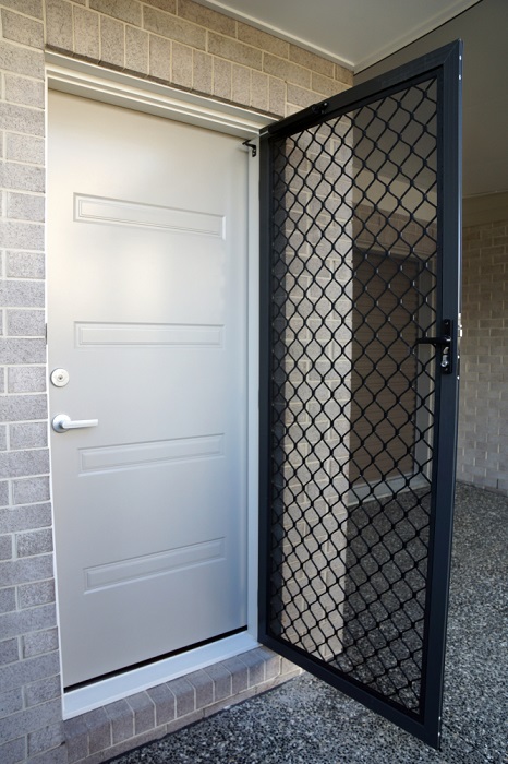 Diamond-Grill-Security-Screen-Door-Protecting-front-entrance-Gold-Coast-Australia